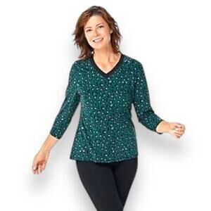 Elizabeth & Clarke - Women's Leopard Printed 3/4 Sleeve Soft Blouse - NWOT
